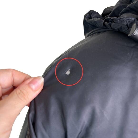 North Face VTG 00s 700 Goose Down Nuptse Puffer Jacket Coat FLAW Black Gray XL - Picture 5 of 10